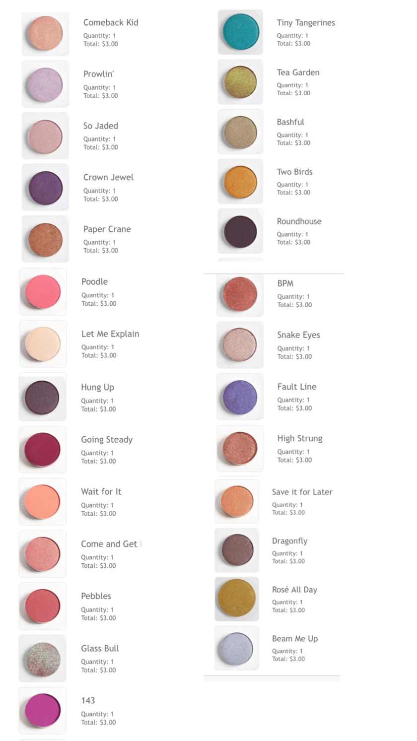 Colourpop 30 Eyeshadow Palette Colors 2018