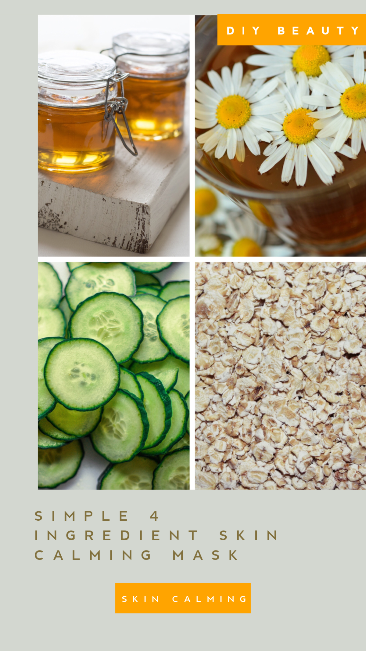 Cucumber and Chamomile – Simple 4 Ingredient DIY Skin Calming Mask