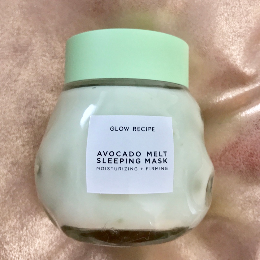 Product Flatlay Photography  Review: Avocado Melt Sleeping Mask by Glow Recipe