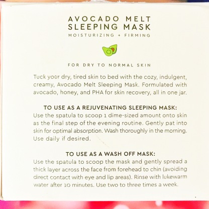 Product Review: Avocado Melt Sleeping Mask by Glow Recipe